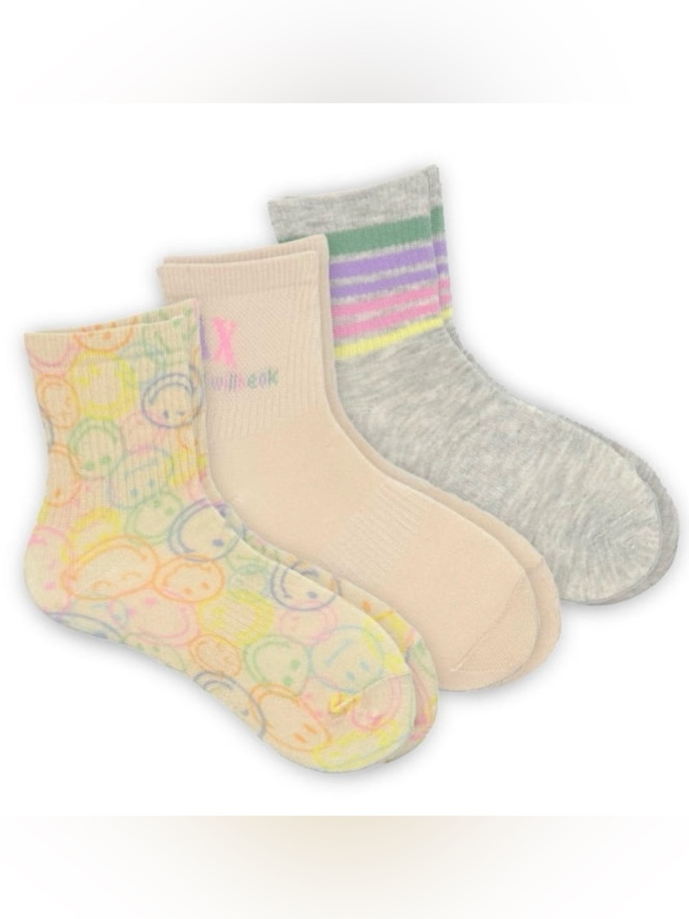 New Justice Girls Mid-Crew Socks 3-Pack – Large (Shoe 4–10) – NWT